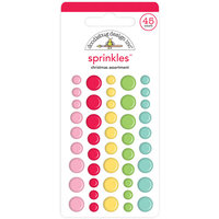 Doodlebug Design - Christmas Magic Collection - Sprinkles - Self Adhesive Enamel Dots - Christmas Assortment