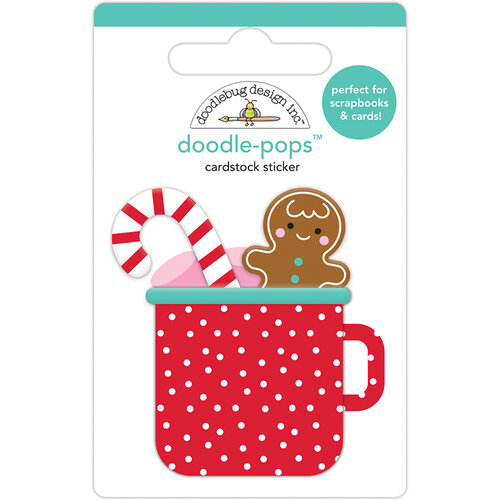 Doodlebug Design - Christmas Magic Collection - Doodle-Pops - 3 Dimensional Cardstock Stickers - Hot Cocoa