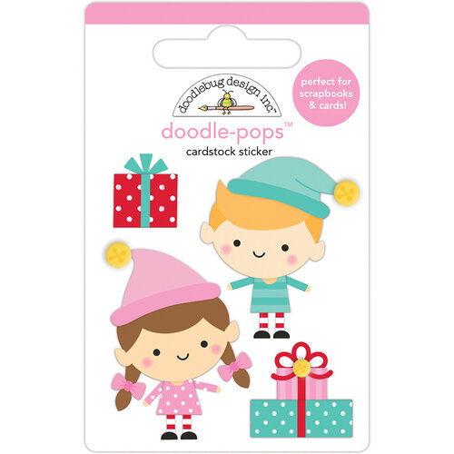 Doodlebug Design - Christmas Magic Collection - Doodle-Pops - 3 Dimensional Cardstock Stickers - Santa's Helpers
