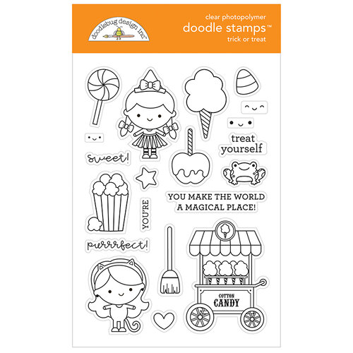 Doodlebug Design - Halloween - Candy Carnival Collection - Clear Photopolymer Stamps - Trick Or Treat