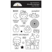 Doodlebug Design - Candy Carnival Collection - Clear Photopolymer Stamps - Happy Halloween