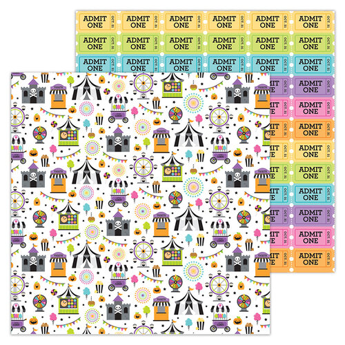 Doodlebug Design - Halloween - Candy Carnival Collection - 12 x 12 Double Sided Paper - Candy Carnival