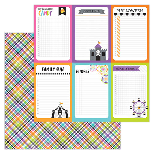 Doodlebug Design - Halloween - Candy Carnival Collection - 12 x 12 Double-Sided Paper - Prize Wheel