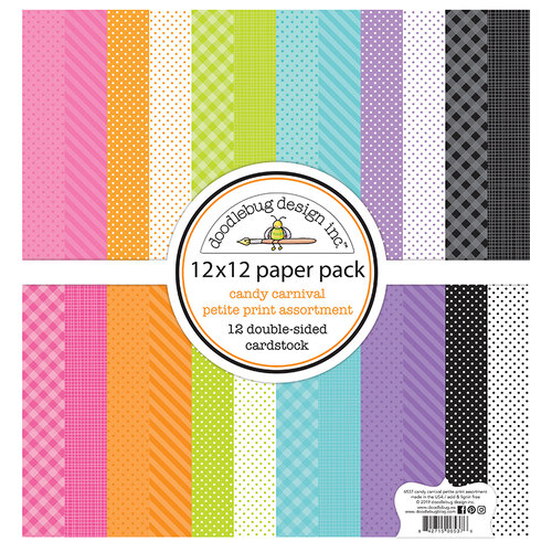 Doodlebug Design - Candy Carnival Collection - 12 x 12 Paper Pack - Petite Print Assortment