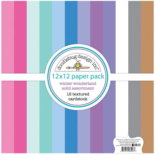 Doodlebug Design - Winter Wonderland Collection - 12 x 12 Textured Cardstock Assortment Paper Pack