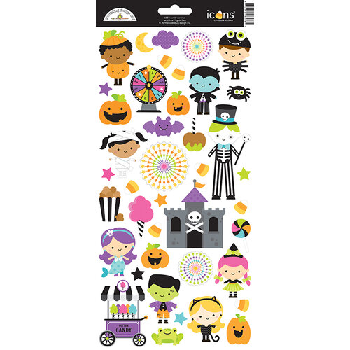 Doodlebug Design - Halloween - Candy Carnival Collection - Cardstock Stickers - Icons