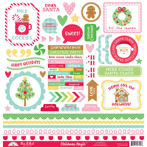 Doodlebug Design - Christmas Magic Collection - 12 x 12 Cardstock Stickers - This and That