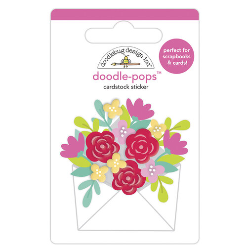 Doodlebug Design - Love Notes Collection - Doodle-Pops - 3 Dimensional Cardstock Stickers - Sending Love
