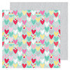 Doodlebug Design - Love Notes Collection - 12 x 12 Double Sided Paper - Sweet Hearts