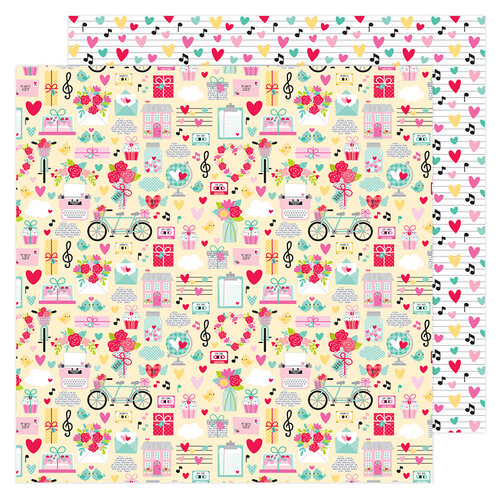 Doodlebug Design - Love Notes Collection - 12 x 12 Double Sided Paper - Love Notes