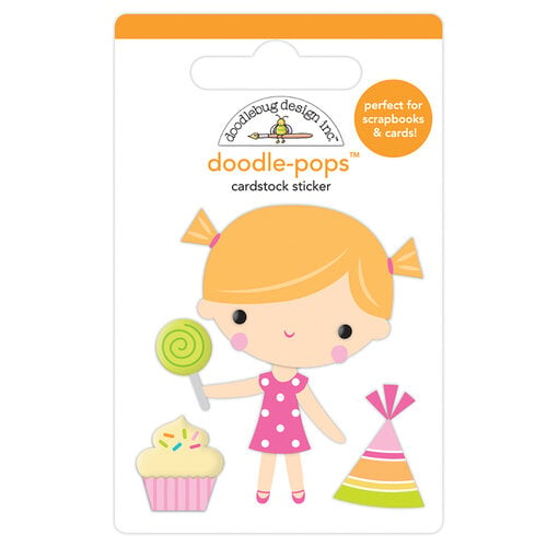 Doodlebug Design - Hey Cupcake Collection - Stickers - Doodle-Pops - Birthday Girl
