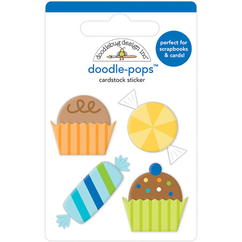 Doodlebug Design - Party Time Collection - Doodle-Pops - 3 Dimensional Cardstock Stickers - Party Favors