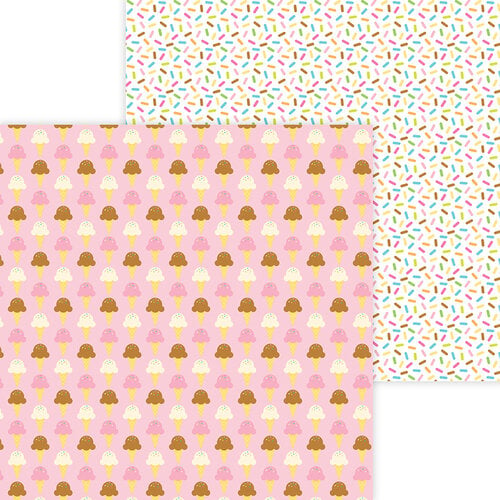 Doodlebug Design - Hey Cupcake Collection - 12 x 12 Double Sided Paper - Sugar Cones