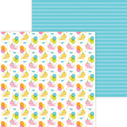 Doodlebug Design - Hey Cupcake Collection - 12 x 12 Double Sided Paper - Party Purrrfect