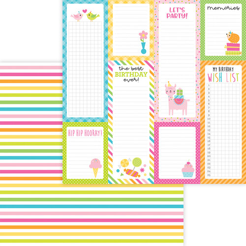 Doodlebug Design - Hey Cupcake Collection - 12 x 12 Double Sided Paper - Sundae Stripe