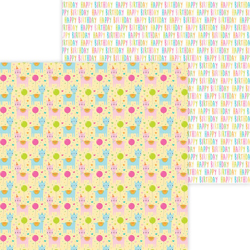 Doodlebug Design - Hey Cupcake Collection - 12 x 12 Double Sided Paper - Party Animals