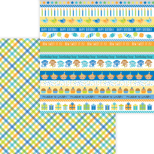 Doodlebug Design - Party Time Collection - 12 x 12 Double Sided Paper - Party Boy