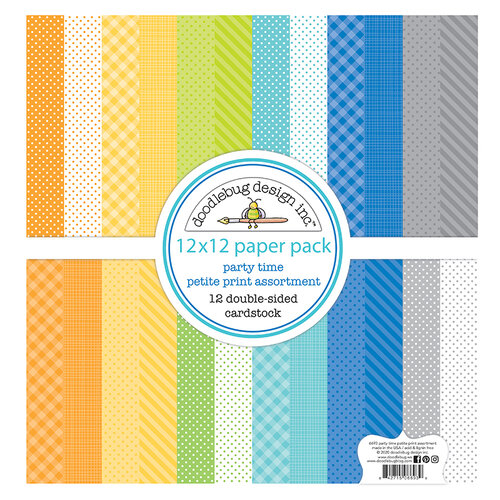 Doodlebug Design - Party Time Collection - 12 x 12 Paper Pack - Petite Print Assortment