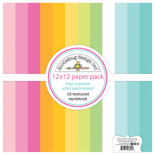 Doodlebug Design - Hey Cupcake Collection - 12 x 12 Textured Cardstock Assortment Pack