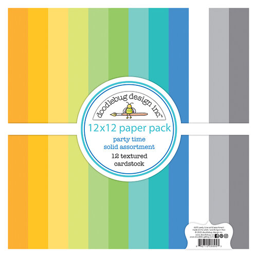 Doodlebug Design - Party Time Collection - 12 x 12 Paper Pack - Textured Cardstock Assortment