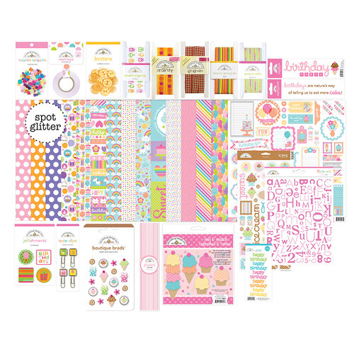 Doodlebug Design - Hey Cupcake Collection - Paper Plus Value Pack - Birthday Girl