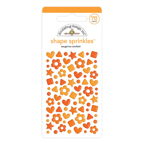 Doodlebug Design - Stickers - Shape Sprinkles - Enamel - Tangerine Confetti