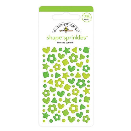 Doodlebug Design - Stickers - Sprinkles - Self Adhesive Enamel Shapes - Limeade Confetti