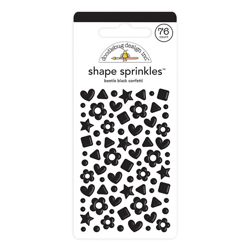 Doodlebug Design - Stickers - Sprinkles - Self Adhesive Enamel Shapes - Beetle Black Confetti