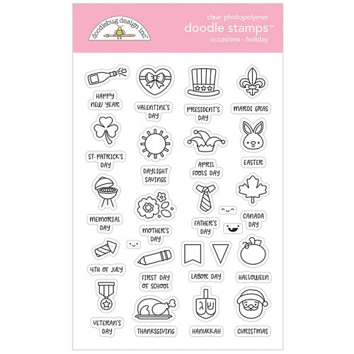 Doodlebug Design - All Occasion Collection - Clear Photopolymer Stamps - Holiday