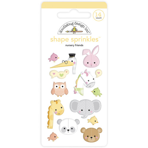 Doodlebug Design - Bundle of Joy Collection - Stickers - Shape Sprinkles - Enamel - Nursery Friends