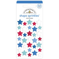 Doodlebug Design - Land That I Love Collection - Self Adhesive Shape Sprinkles - Stars and Stripes
