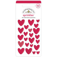 Doodlebug Design - Land That I Love Collection - Stickers - Sprinkles - Self Adhesive Enamel Shapes - Love You More