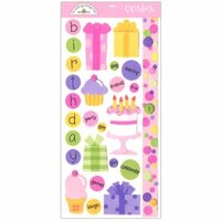 Doodlebug Design - Cardstock Stickers - Birthday Girl