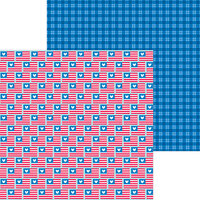 Doodlebug Design - Land That I Love Collection - 12 x 12 Double Sided Paper - Red,White and Blue