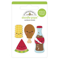 Doodlebug Design - Bar-B-Cute Collection - Doodle-Pops - 3 Dimensional Cardstock Stickers - Foodie Friends