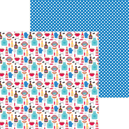 Doodlebug Design - Bar-B-Cute Collection - 12 x 12 Double Sided Paper - Picnic In The Park