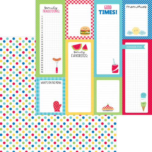 Doodlebug Design - Bar-B-Cute Collection - 12 x 12 Double Sided Paper - Picnic Spot