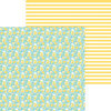 Doodlebug Design - Bar-B-Cute Collection - 12 x 12 Double Sided Paper - Fresh Lemonade