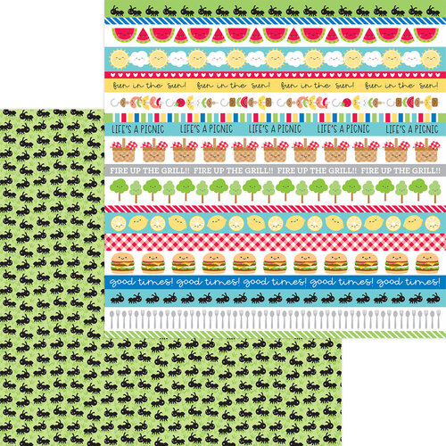 Doodlebug Design - Bar-B-Cute Collection - 12 x 12 Double Sided Paper - Picnic Parade