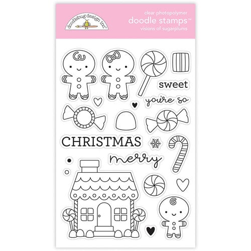 Doodlebug Design - Night Before Christmas Collection - Clear Photopolymer Stamps - Visions of Sugarplums