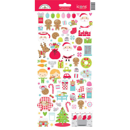 Doodlebug Design - Night Before Christmas Collection - Icon Stickers
