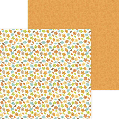 Doodlebug Design - Pumpkin Spice Collection - 12 x 12 Double Sided Paper - Happy Fall