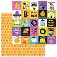 Doodlebug Design - Ghost Town Collection - 12 x 12 Double Sided Paper - Hello Pumpkin