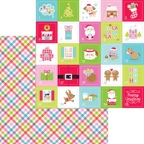 Doodlebug Design - Night Before Christmas Collection - 12 x 12 Double Sided Paper - Cozy Quilt