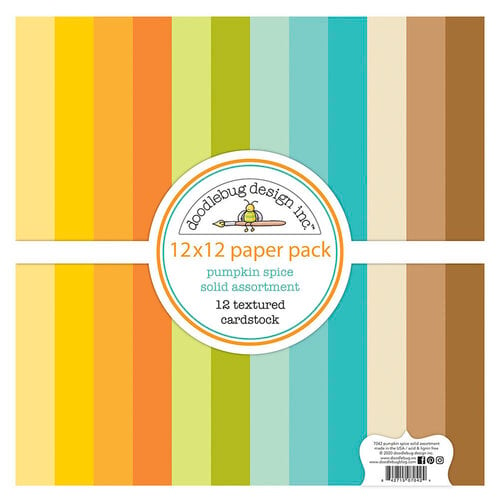 Doodlebug Design - Pumpkin Spice Collection - 12 x 12 Paper Pack - Textured Cardstock Assortment