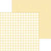 Doodlebug Design - Monochromatic Collection - 12 x 12 Double Sided Paper - Lemon Buffalo Check