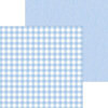 Doodlebug Design - Monochromatic Collection - 12 x 12 Double Sided Paper - Bubble Blue Buffalo Check