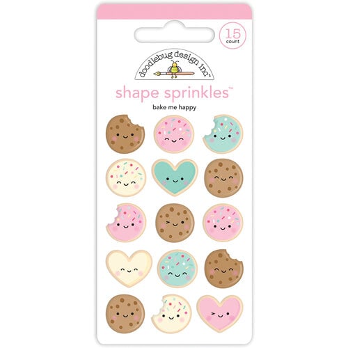 Doodlebug Design - Made With Love Collection - Stickers - Shape Sprinkles - Enamel - Bake Me Happy