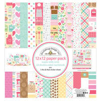 Doodlebug Design - Made With Love Collection - 12 x 12 Paper Pack