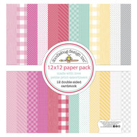 Doodlebug Design - Made With Love Collection - 12 x 12 Paper Pack - Petite Print Assortment